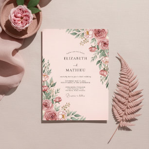 Rose Botanical Enchantment Wedding Invitation