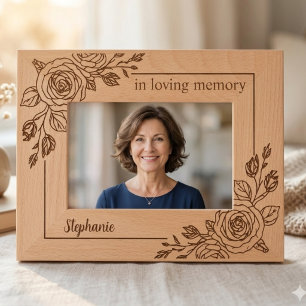 Rose Botanical Memorial Daughter Tribute Etched Frames
