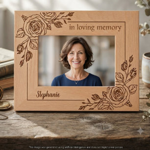 Rose Botanical Memorial Daughter Tribute Etched Frames