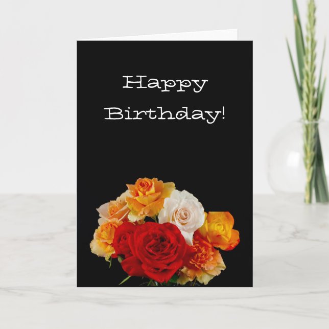 Rose Bouquet Birthday Card (Front)