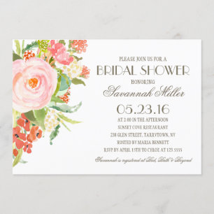 Rose Bouquet Bridal Shower Invitation