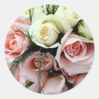 Rose Bouquet Classic Round Sticker