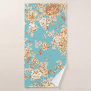 Rose bouquet design Seamless pattern with White ba Bath Towel