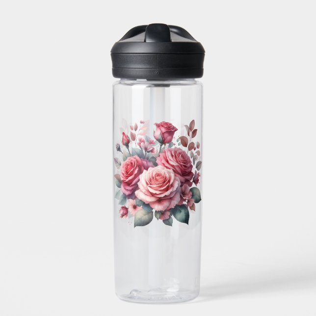 Rose Bouquet Floral Design-62101 Water Bottle (Front)