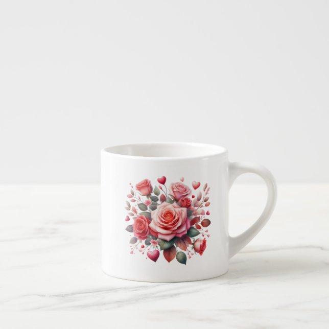 Rose Bouquet Floral Design-62103 Espresso Cup (Right)