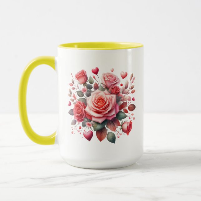 Rose Bouquet Floral Design-62103 Mug (Left)