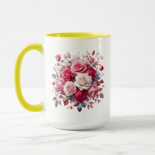 Rose Bouquet Floral Design-62104 Mug (Left)