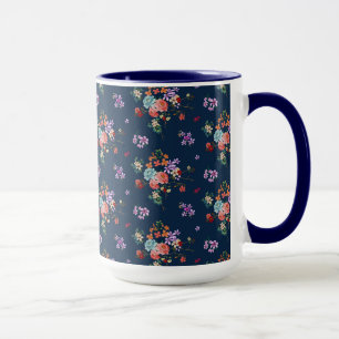 Rose Bouquet Floral Pattern Mug