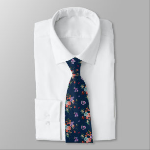Rose Bouquet Floral Pattern Tie
