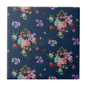 Rose Bouquet Floral Pattern Tile