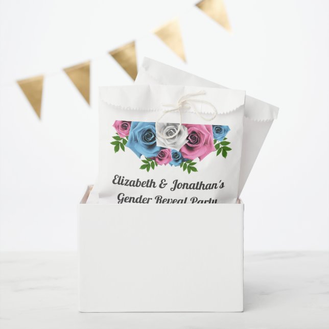 Rose Bouquet Gender Reveal Favour Bags (Party)