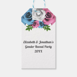 Rose Bouquet Gender Reveal Gift Tags