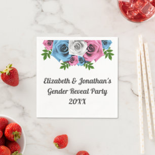 Rose Bouquet Gender Reveal Napkin
