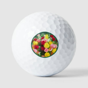 Rose Bouquet Painting - Cute Original Flower Art Golf Balls