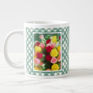 Rose Bouquet Painting - Cute Original Flower Art Large Coffee Mug