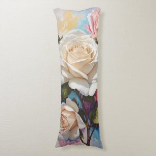 Rose Bouquet Painting Design Body Cushion