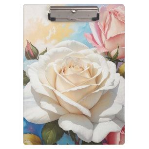 Rose Bouquet Painting Design Clipboard