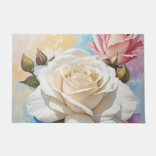 Rose Bouquet Painting Design Doormat