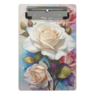 Rose Bouquet Painting Design Mini Clipboard