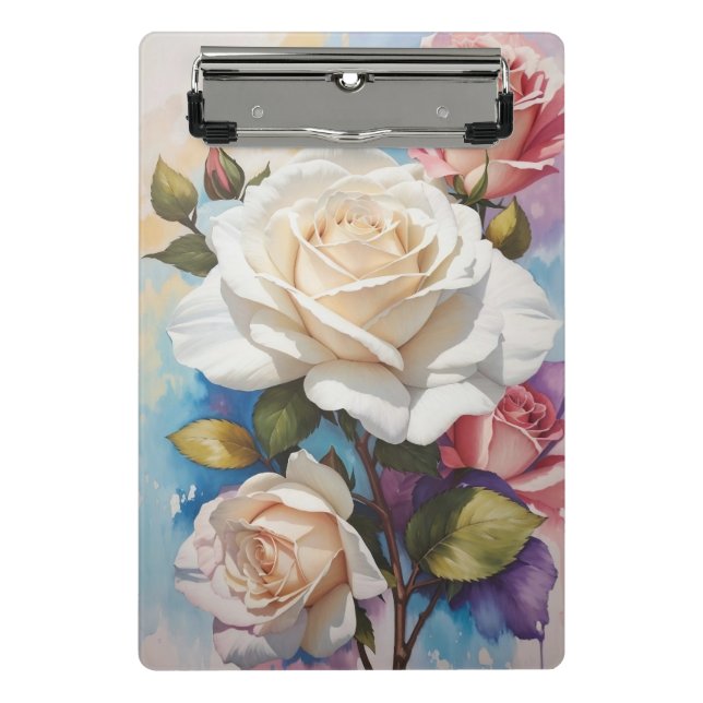Rose Bouquet Painting Design Mini Clipboard (Front)