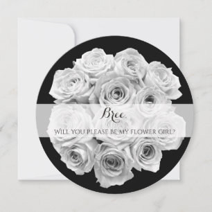 Rose Bouquet Will You Be My Flower Girl Poem Invitation