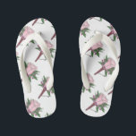 Rose Boutonniere Ring Bearer Wedding Flip Flops<br><div class="desc">Features an original marker illustration of a pretty pink rose wedding boutonniere button hole flower, surrounded by delicate baby's breath. Perfect for the ring bearer! Designer is available to create and upload custom designs to match the colours and themes of your wedding--click "Ask this Designer" to begin the design process!...</div>