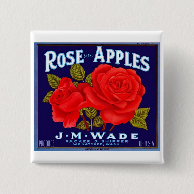 Rose Brand Apples 15 Cm Square Badge (Front)