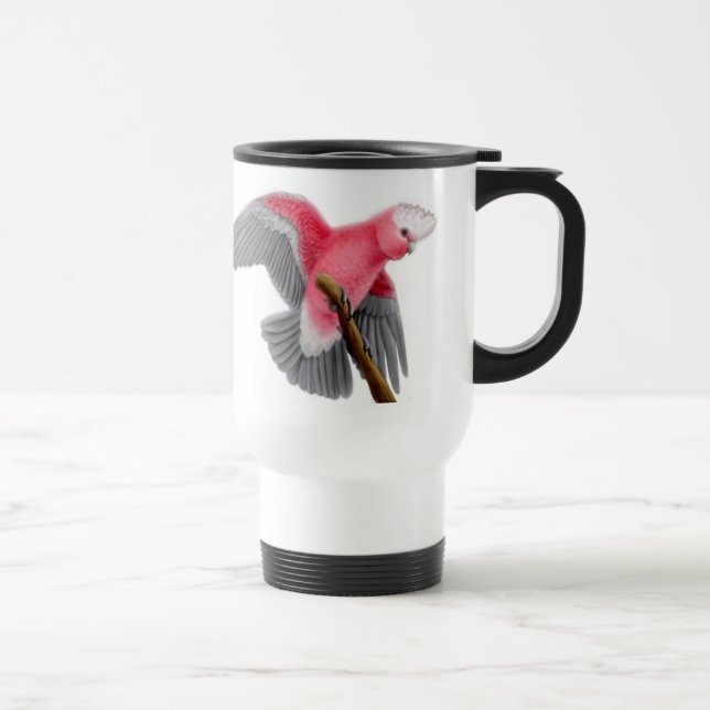Rose Breasted Cockatoo Galah Travel Mug (Right)