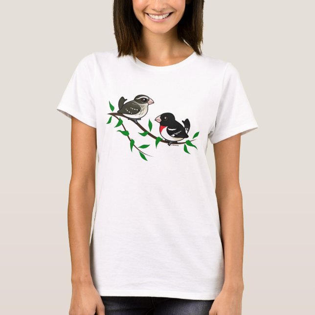 Rose-breasted Grosbeak Couple T-Shirt (Front)
