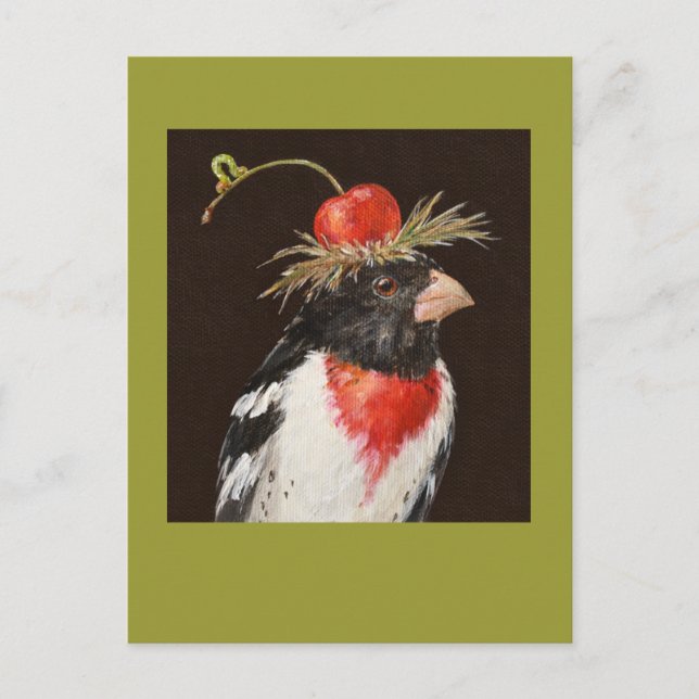 rose-breasted grosbeak postcard (Front)