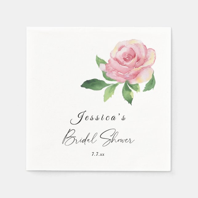Rose Bridal Shower Napkin (Front)