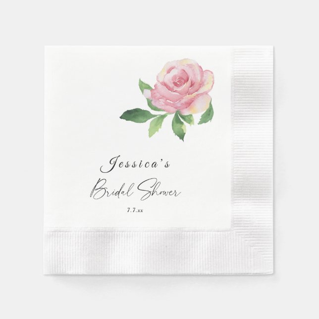 Rose Bridal Shower Napkin (Front)