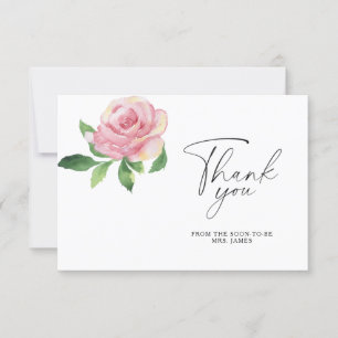 Rose - bridal shower thank you card