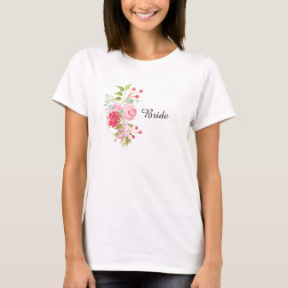 Rose bride bridal party watercolor T-Shirt