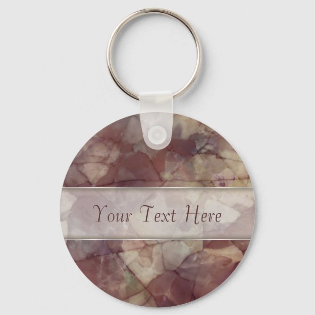 Rose Brown Marble Key Ring (Front)