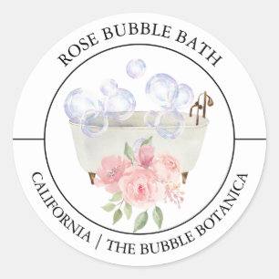 Rose Bubble Bath label