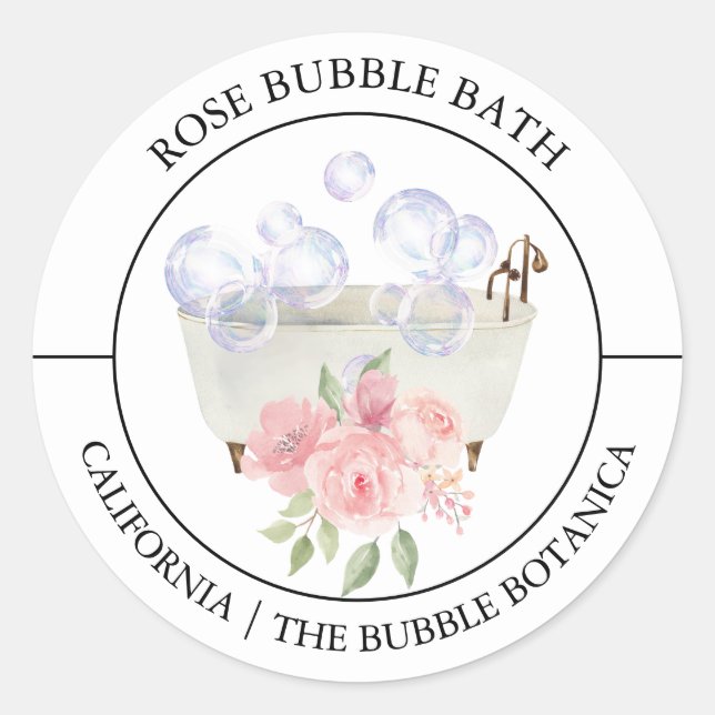Rose Bubble Bath label (Front)