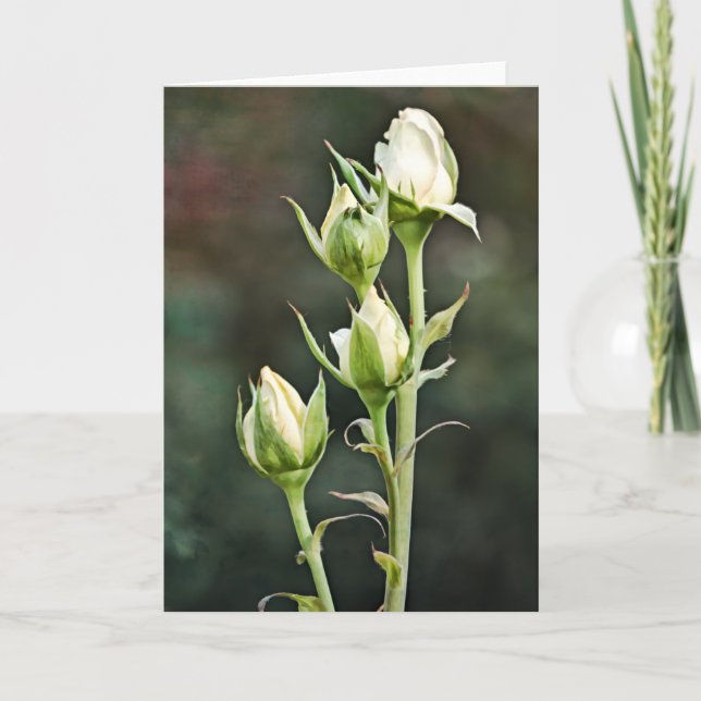 Rose Bud Bunch Art Note Card (Front)