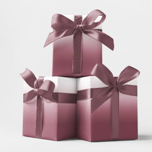 Rose Burgundy and White Ombre Wrapping Paper