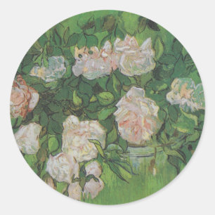 Rose Bush by Vincent Van Gogh  Classic Round Sticker