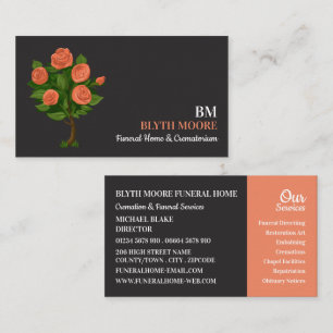 Rose Bush, Funeral Home, Directors Business Card