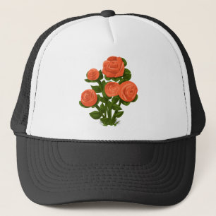 Rose Bush Roses Orange Flowers Rose Garden Floral. Trucker Hat