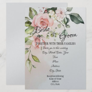 “Rose Bush” Wedding Invitation