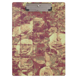 Rose camouflage pattern on tiled wall background clipboard