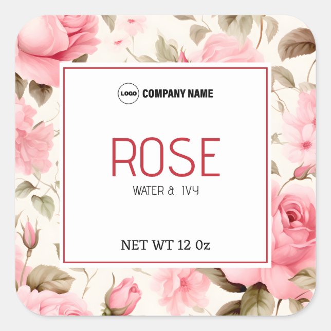 Rose Candle Label Sticker (Front)
