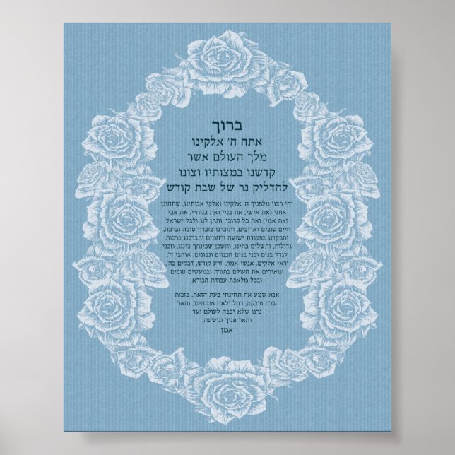 rose candlelighting blessing - blue poster (Front)