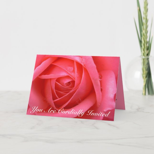 Rose Cards Personalised Rose Wedding Invitations (Front)