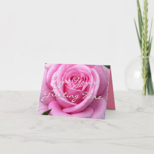 Rose Cards Pink Flowers Custom Greeting Card