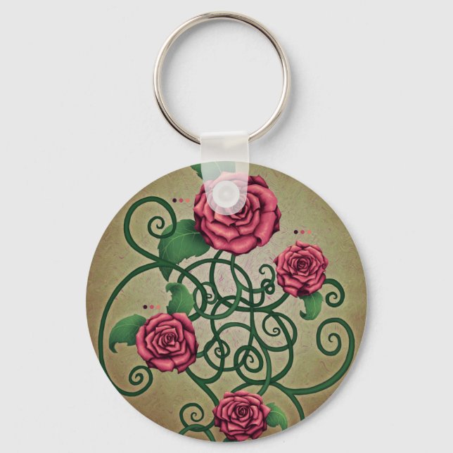 Rose Cartouche Key Ring (Front)