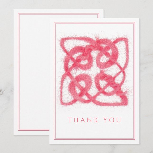 ROSE CELTIC KNOT Flat Thank You Card (Front/Back)